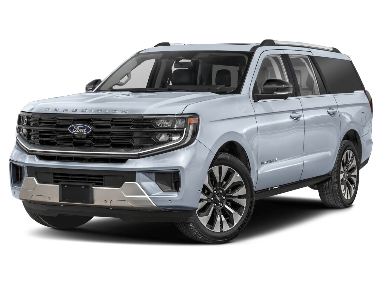2025 Ford Expedition Max Platinum in White — front three-quarter view