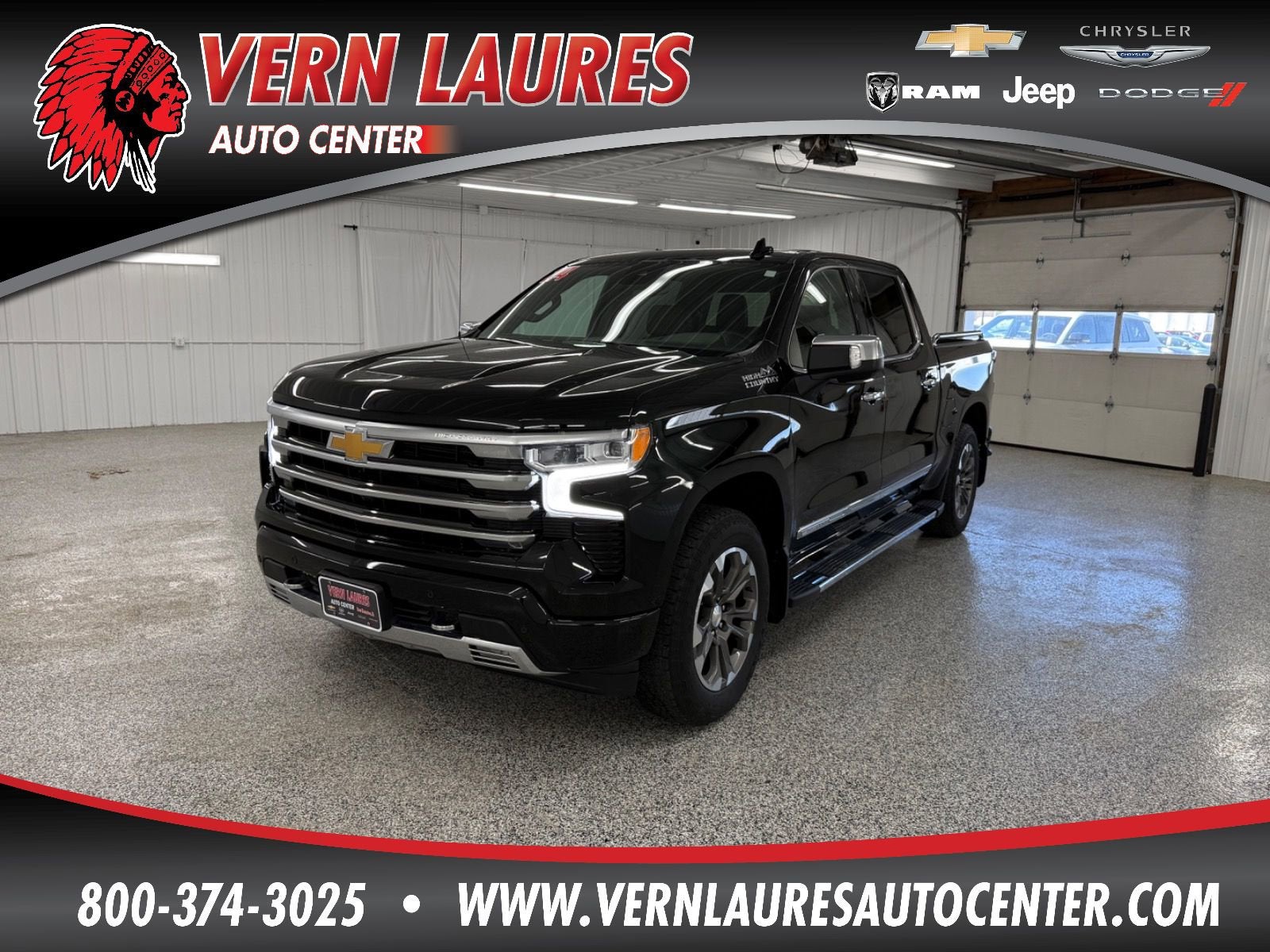 2024 Chevrolet Silverado 1500 High Country in Black — front three-quarter view