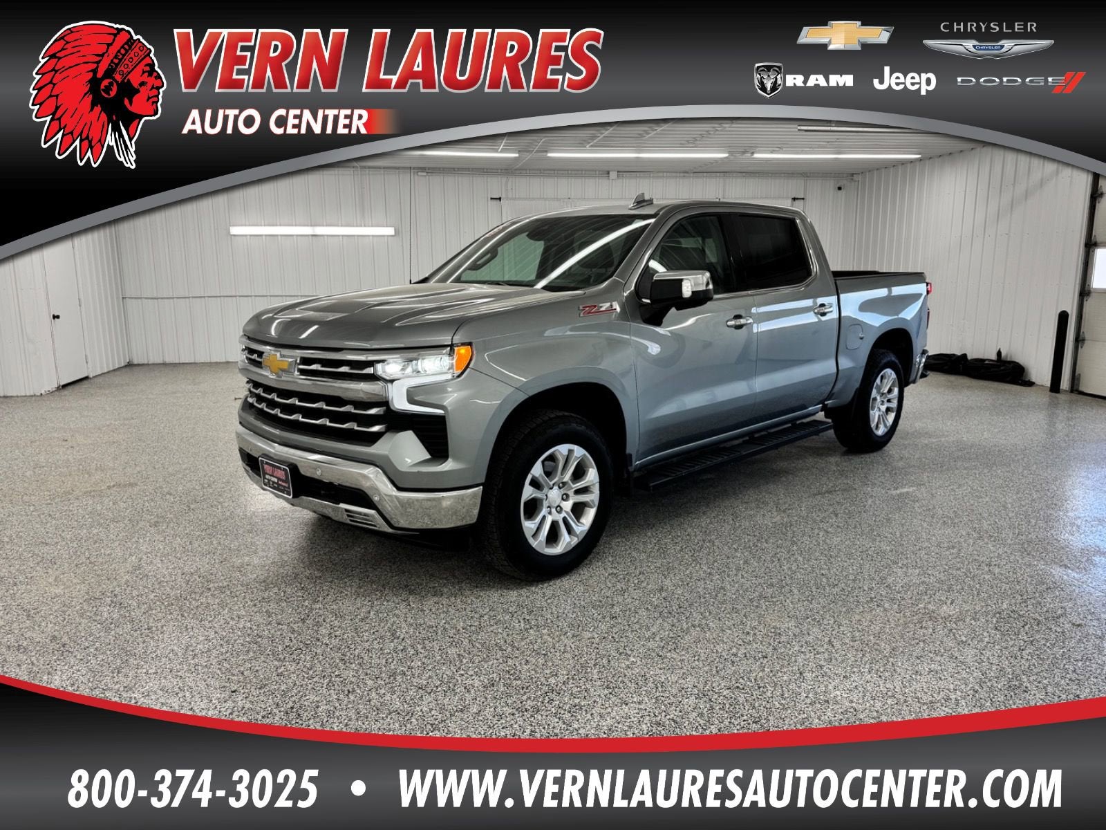 2025 Chevrolet Silverado 1500 LTZ in Sterling Gray Metallic — front three-quarter view